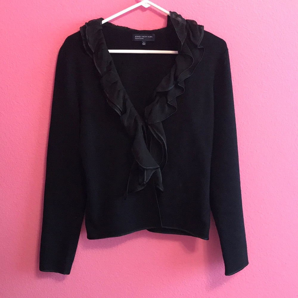 Jones New York ruffle long sleeve sweater small - Picture 1 of 8